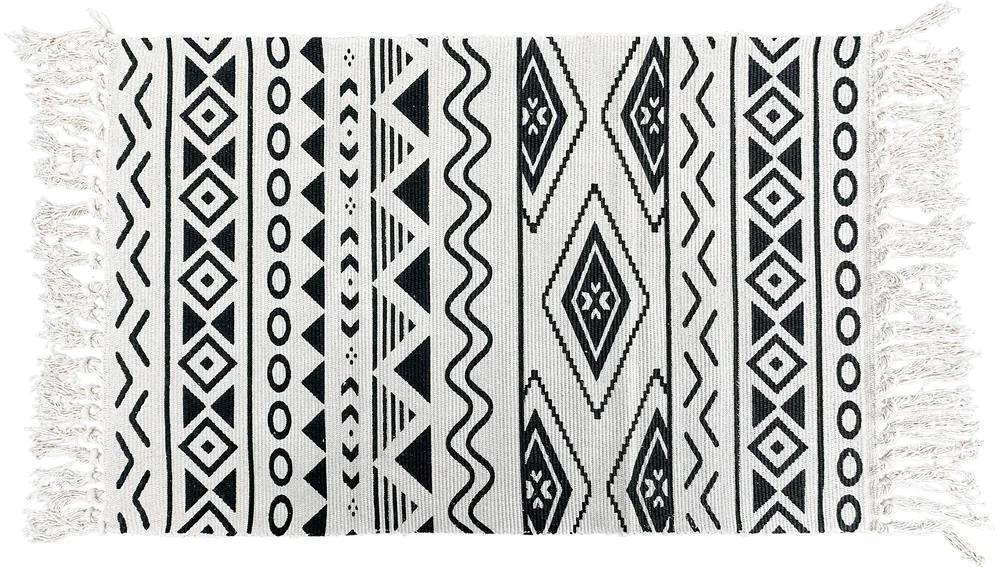 Ink Diamond layering rug, laid flat