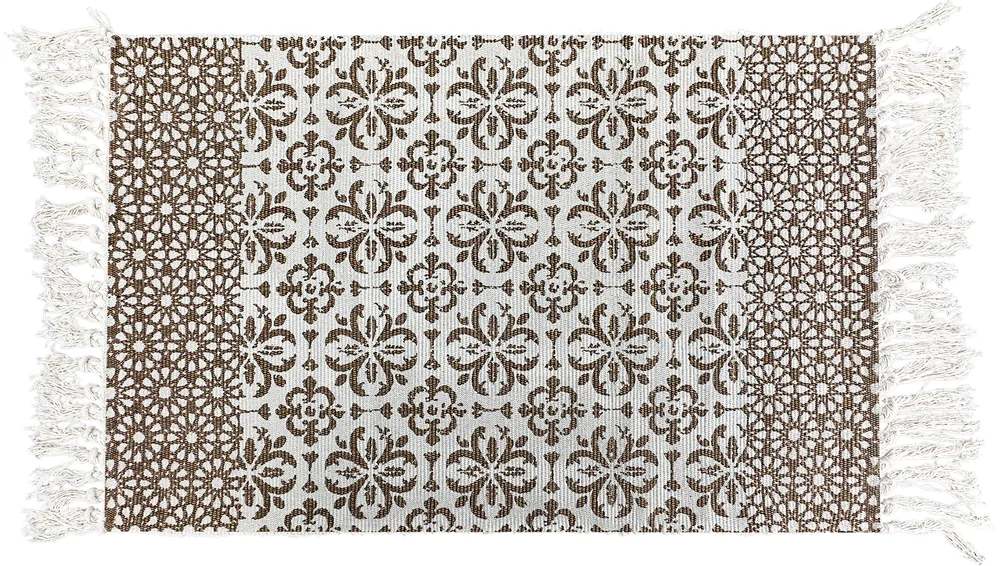 Sand Mosaic layering rug, laid flat